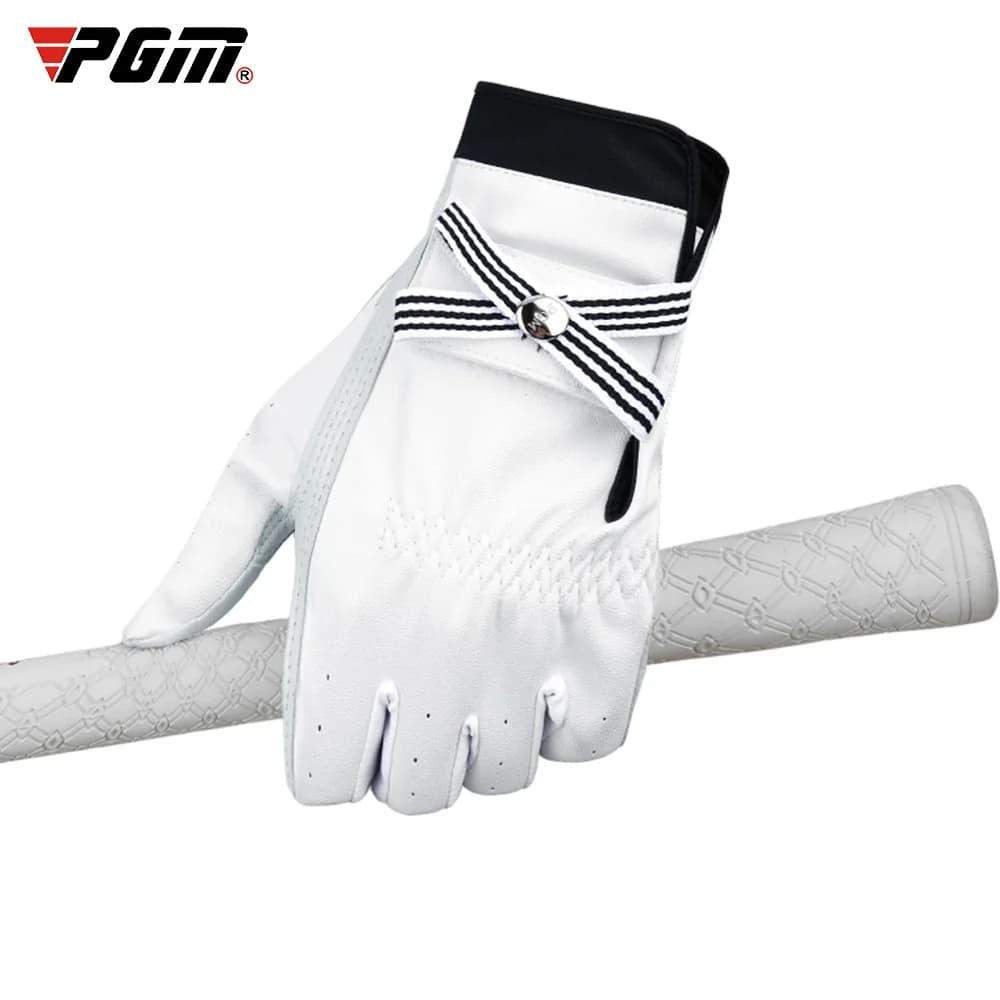 Guanti da Golf PGM donna pelle di pecora traspirante Palm Ladies guanti sportivi in vera pelle guanti da allenamento antiscivolo eleganti 1 paio