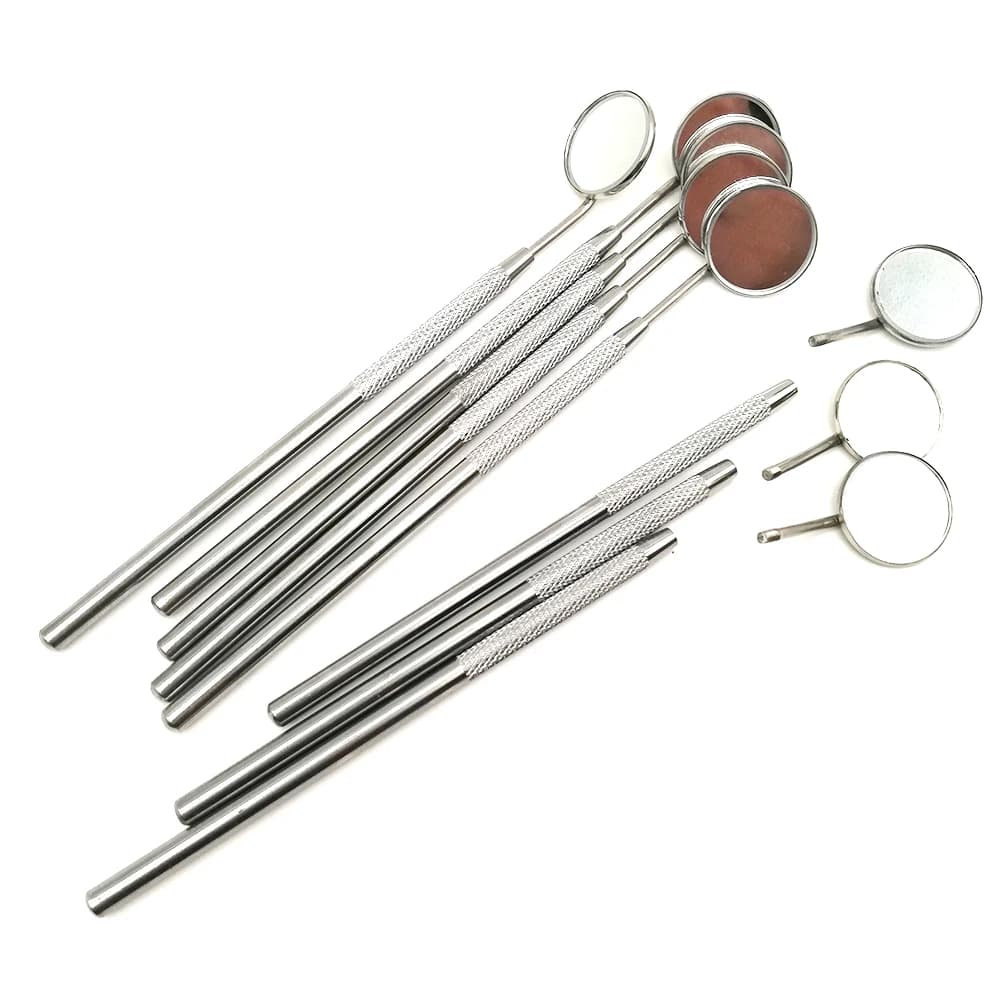 4 pcs Stainless Steel Mirror Dentale Tools Mouth Hygiene Oral Clean Dentist Tools Dental Lab Mirror Tooth Whitening