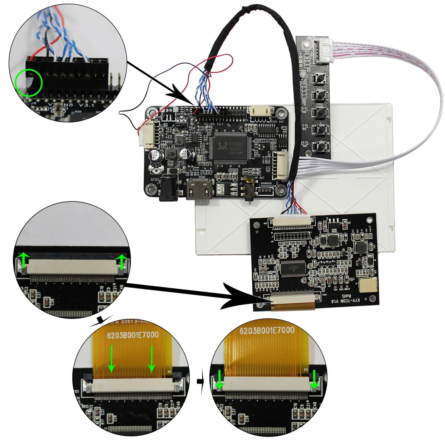 VSDISPLAY Schermo LCD da 5,0 pollici ZJ050NA-08C 640 × 480 con scheda controller LCD per videocitofono Videocitofono Cornice per foto digitali