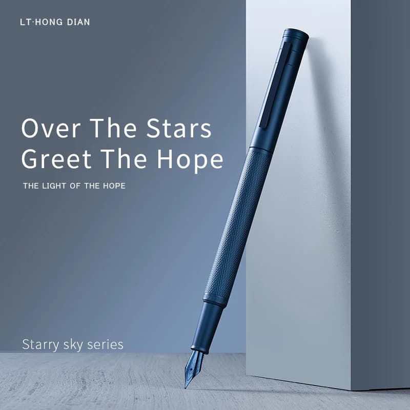LT Hongdian 1851 Starry Hope Penna stilografica Calligrafia con pennino piegato blu di grado aziendale