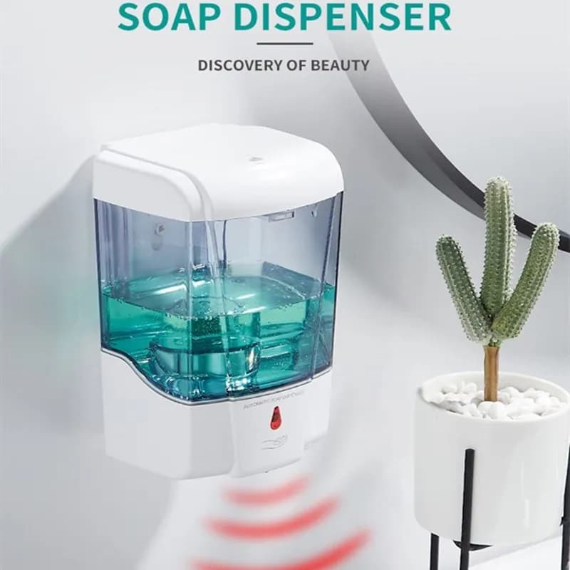 Dispenser automatico intelligente di sapone Dispenser di sapone liquido per bagno da cucina a induzione a infrarossi da 600 ml
