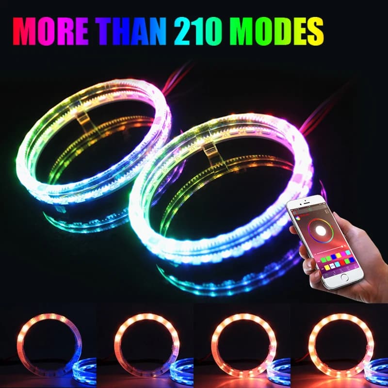 Niscarda Angel Eyes RGB multicolor LED Halo Rings Lights sequential direction indicator dynamic racing lamp for lighthouse