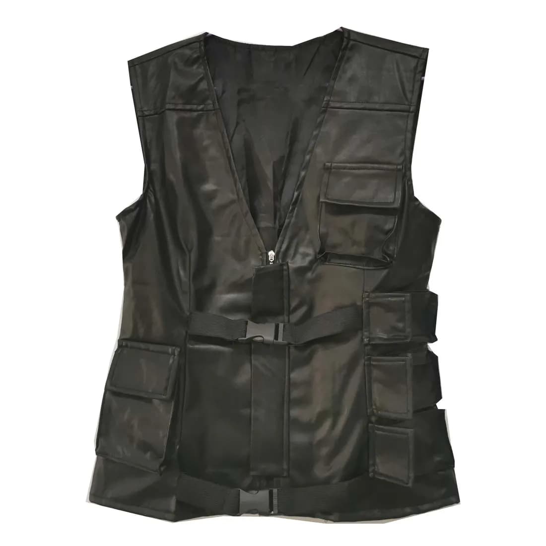 Costume cosplay di Halloween in pelle con gilet finto PU di Leon Kennedy 2025