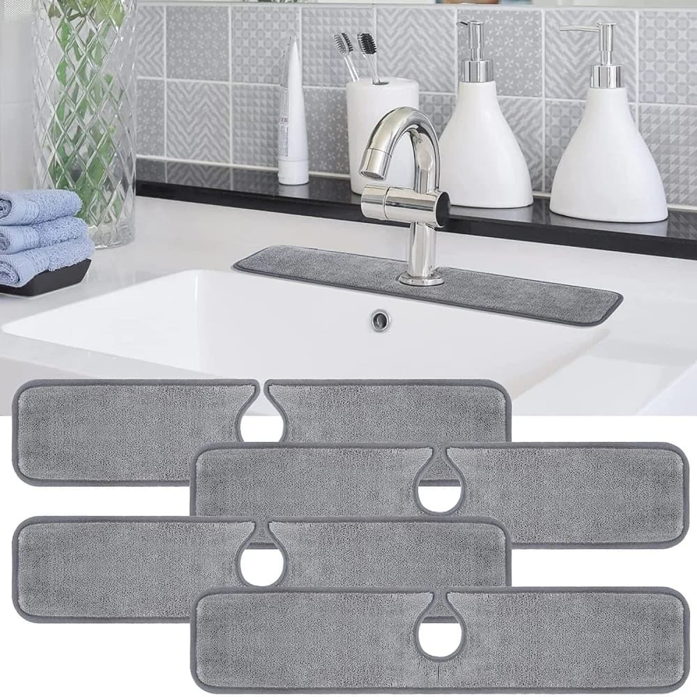 Lavello della cucina Tappetino antispruzzo Rubinetto in microfibra Splash Catcher Protezione da appoggio Tappetino assorbente per cucina Bagno Asciugatura 4 dimensioni