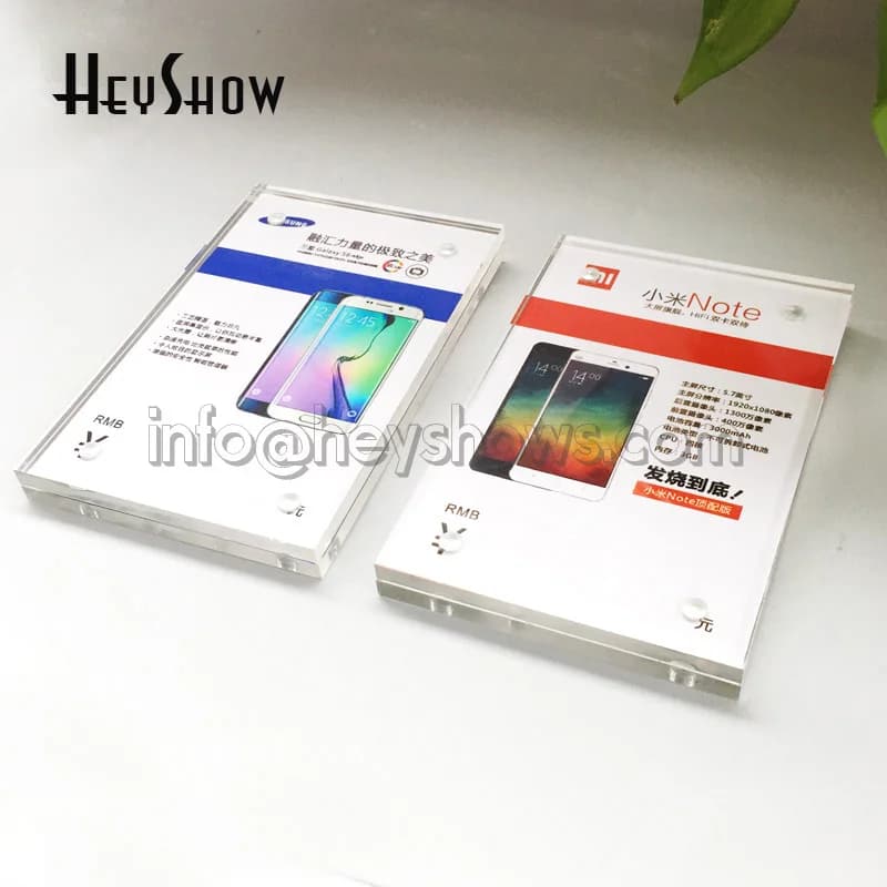 10 Pezzi Porta Etichette in Acrilico per Telefoni Cellulari, Fotocamere, MP4, Tablet, Espositore di Sicurezza per Negozi al Dettaglio