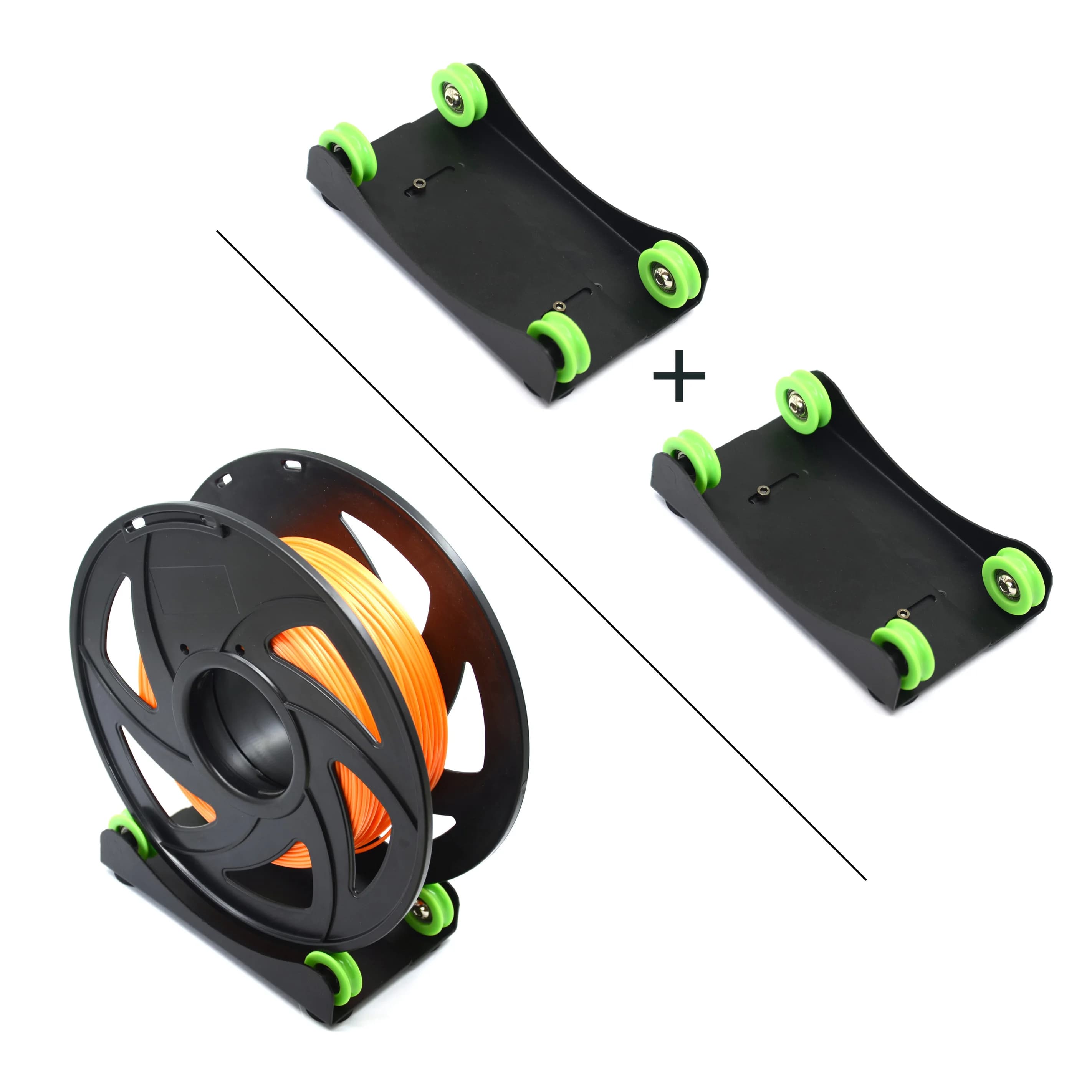 3D Printer Filament Support 2Kit Universal Adjustable Mounting Rack Brace for PLA/ABS/nylon Printing Material Tray with Bearing