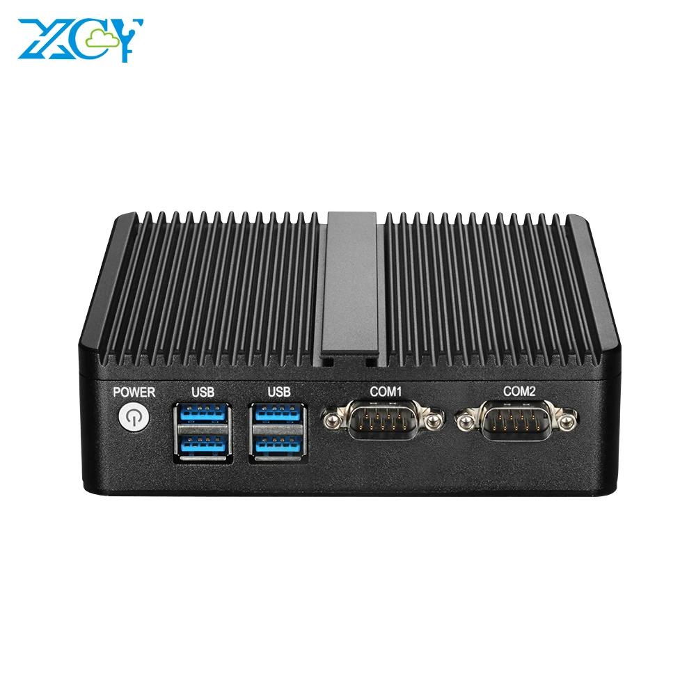 XCY Mini PC Intel Celeron J6412 Quad Core 2x RS232/485 Dual Ethernet Mini PCIe HDMI VGA Fanless IPC industriale Windows Linux