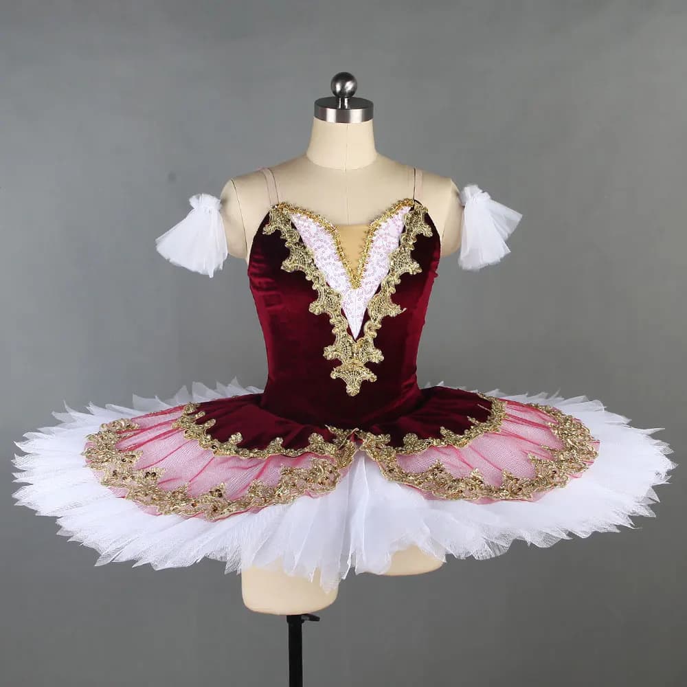 Tutu di balletto professionale per bambini per bambini ragazze Red Swan Lake vestiti di danza classica per adulti Pancake Ballerina vestito da pattinaggio artistico
