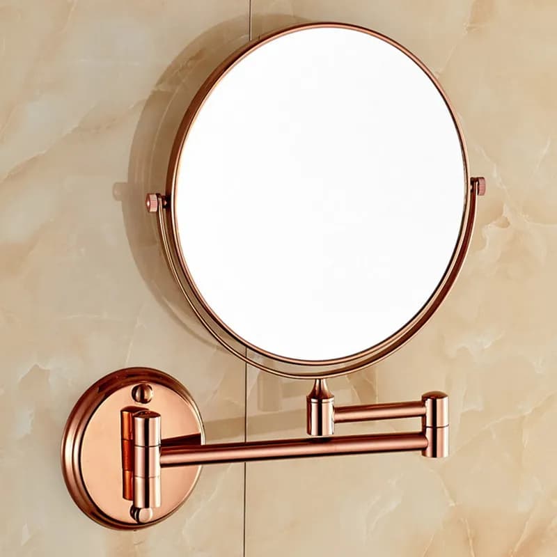Di lusso In Oro Rosa Allungabile 8 pollici 3X di Ingrandimento Bagno Specchio A 360 Gradi di Double Sided Parete Specchio Per Il Trucco