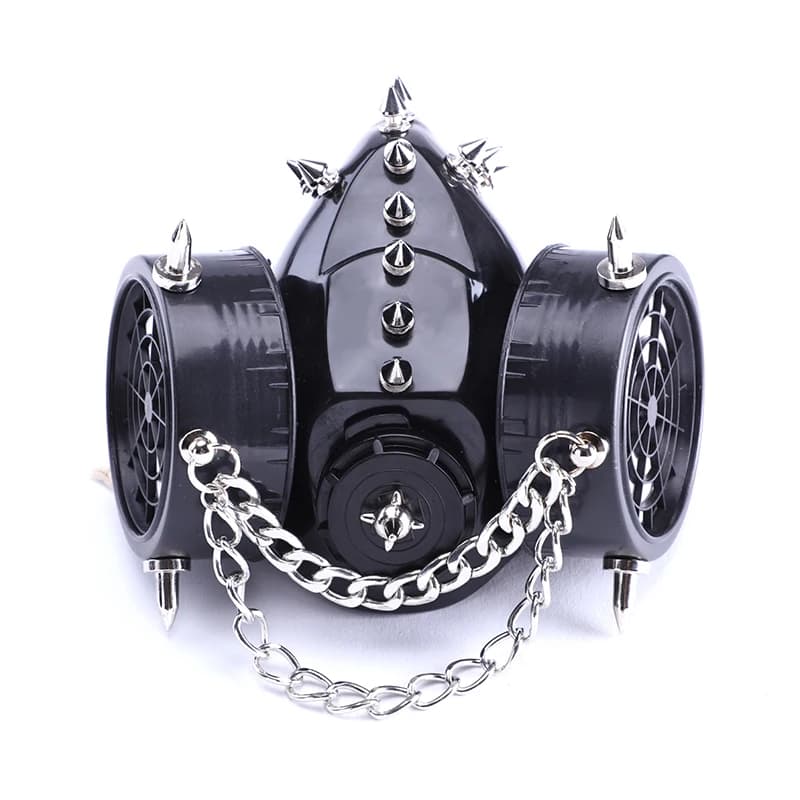 Steampunk Stud Chain maschere Cosplay Retro Punk respiratore Cyber Punk Gothic Rivet Mask accessori per feste