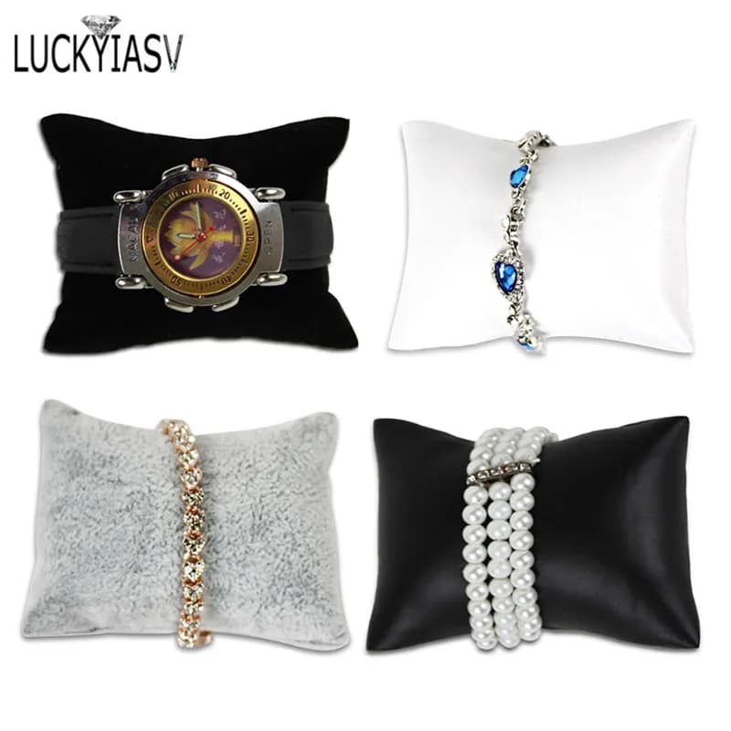 Commercio all'ingrosso superiore velluto piccolo braccialetto display cuscino caviglia supporto orologio organizzatore espositore gioielli spedizione gratuita
