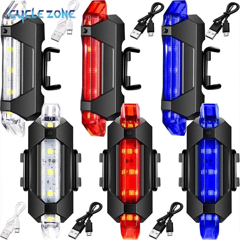 Luce posteriore a LED per bicicletta manubrio torcia per bici USB ricaricabile Mountain Road fanale posteriore accessori per biciclette impermeabili