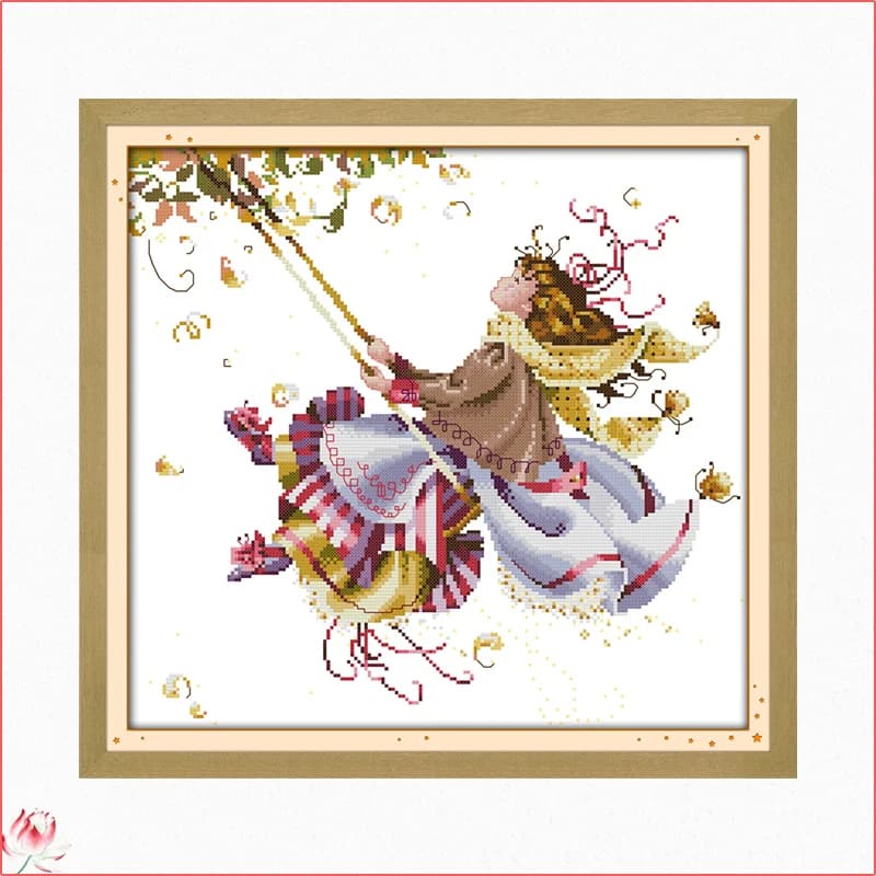 Joy Sunday Magic Fairy Pattern Kit punto croce 11CT 14CT Conteggio tessuto stampato Ricamo cucito fai da te Cucito Decorazione della casa