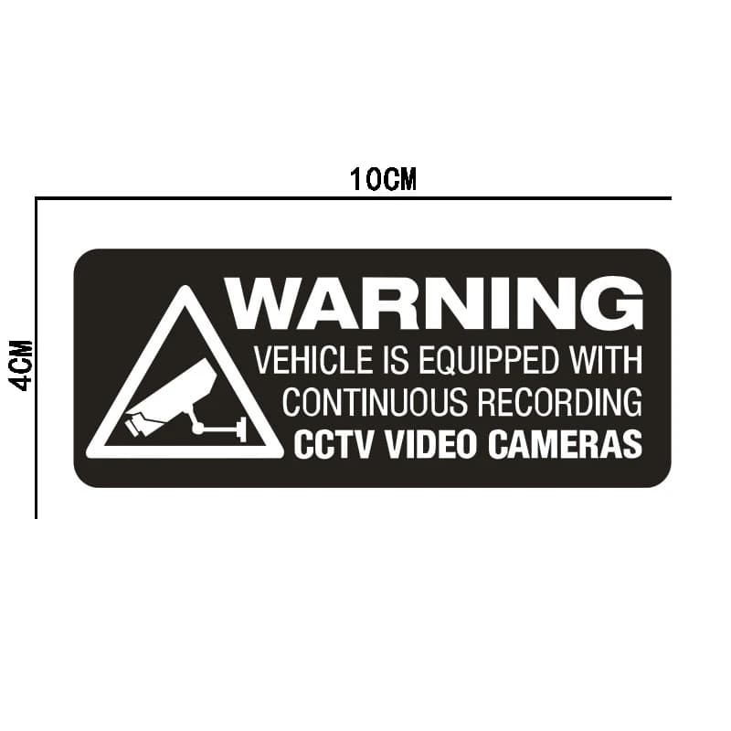 1 pz avvertimento registrazione CCTV a bordo Dashcam sicurezza auto, furgone, finestra decalcomania adesivo per auto accessori per lo styling dell'auto 10x4 cm
