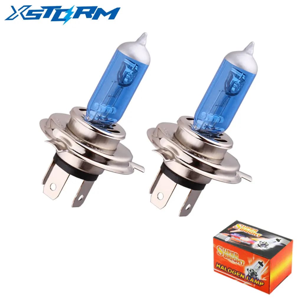 2 pezzi H1 H4 lampadina alogena 55W 100W faro per Auto Super luminoso bianco Auto fendinebbia lampada per fari Car Styling DC12V