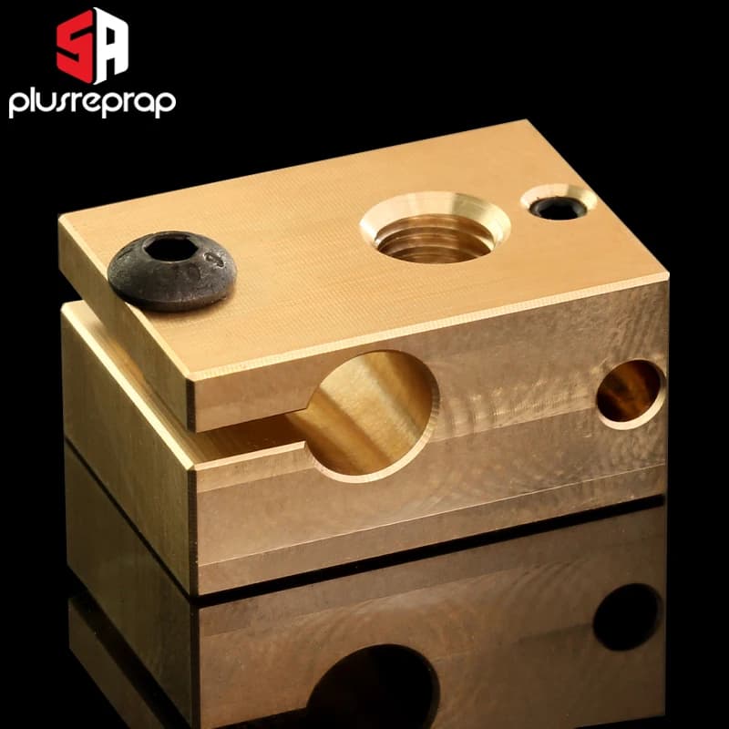 Blocco riscaldato in ottone ramato per stampante 3D V6 J-head Hotend V6 Heatblock adatto 3mm PT100 NTC100K Blocco termocoppia ad alta temperatura