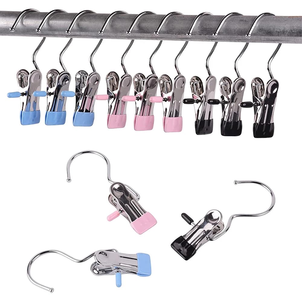 10 pezzi appendiabiti per armadio, ganci per appendere la biancheria con clip appendini da viaggio, appendiabiti portatile asciugamano cappello clip appendini per pantaloni