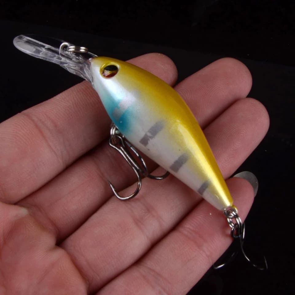 1 pz Crankbait esca da pesca pesi esca roccia 80mm 8.5g esche Wlobbers esca da traina manovella esca pesce finto #6 ganci con occhi 3D
