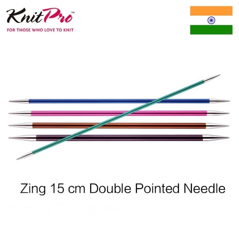 Ago da maglia a doppia punta Knitpro Zing da 15 cm