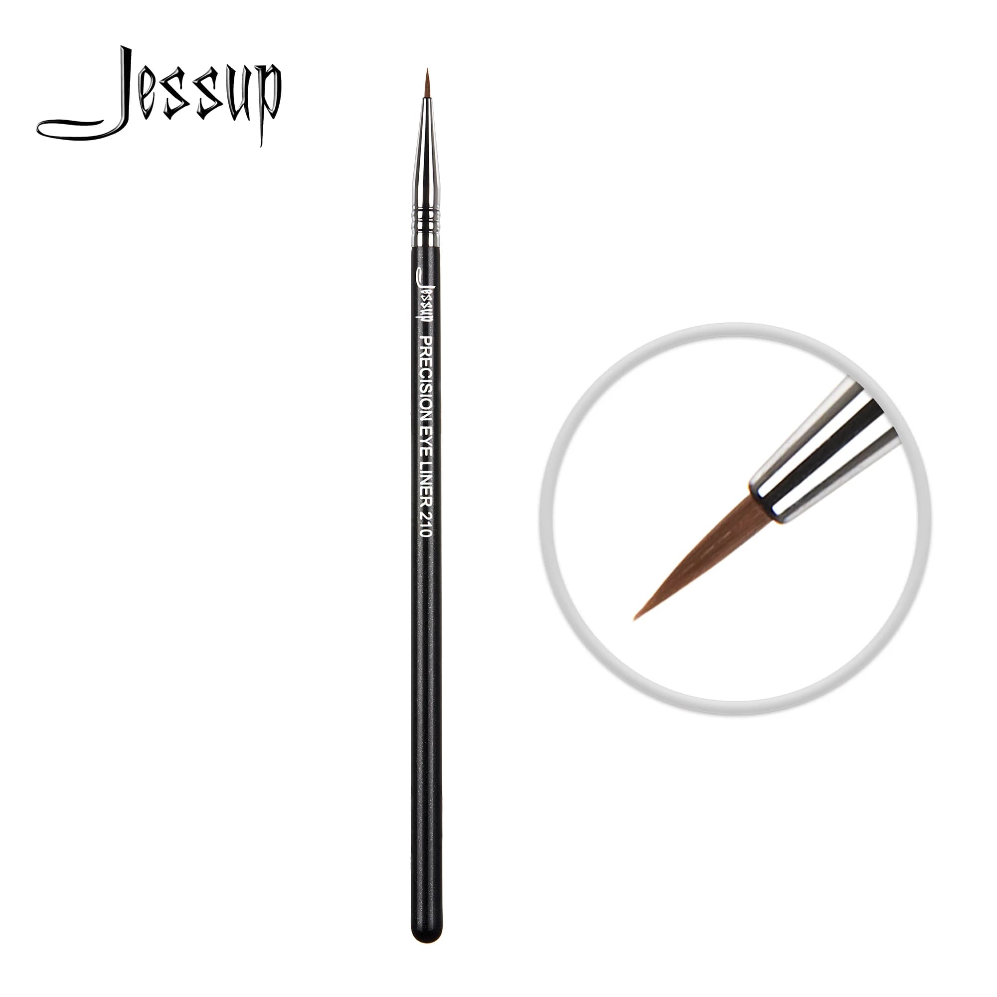 Pennello per eyeliner Jessup Precision Pennello per trucco occhi sintetico premium a punta fine con lunghezza destra e densità per il rivestimento S140