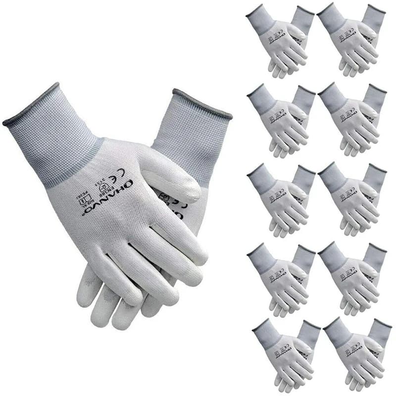10 paia PU guanti da lavoro in Nitrile con rivestimento di sicurezza guanti rivestiti con palmo guanti da lavoro meccanici con certificazione CE EN388