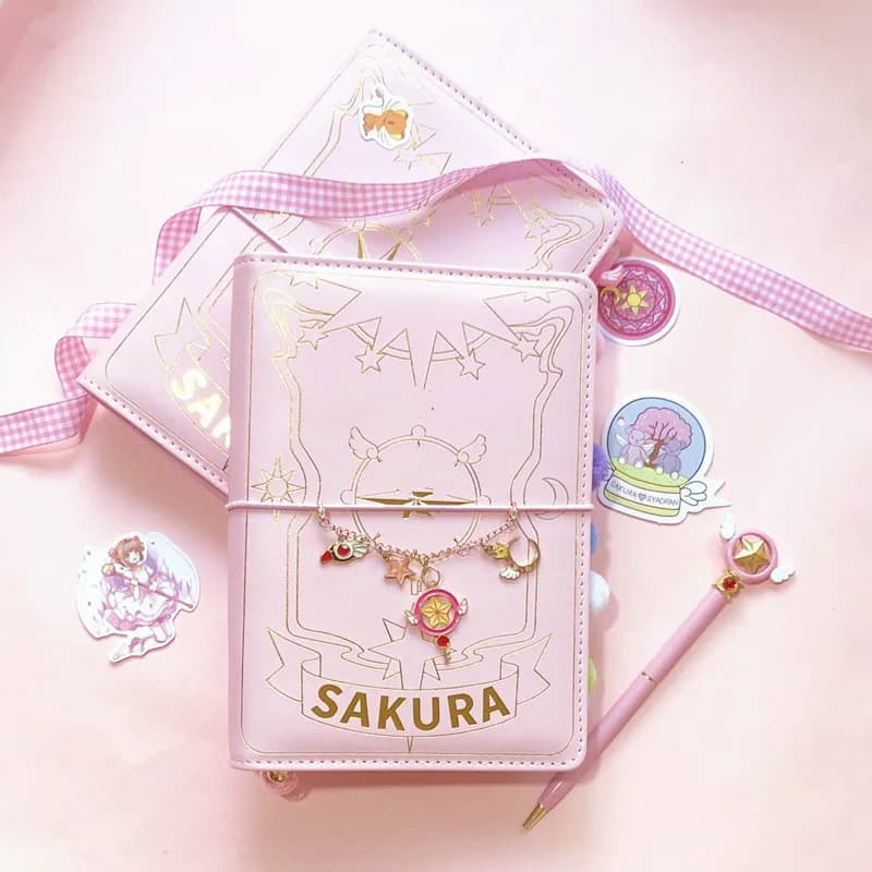 Diario giapponese a fogli mobili Sakura, diario di viaggio Kawaii, manuale a spirale A6, agenda giornaliera, organizer, diario rosa