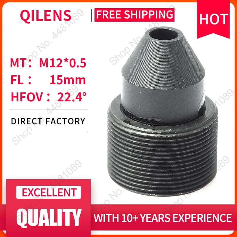 Obiettivo QILENS 2 Megapixel HD 15 mm per telecamera IP di sicurezza CCTV con attacco M12*0,5
