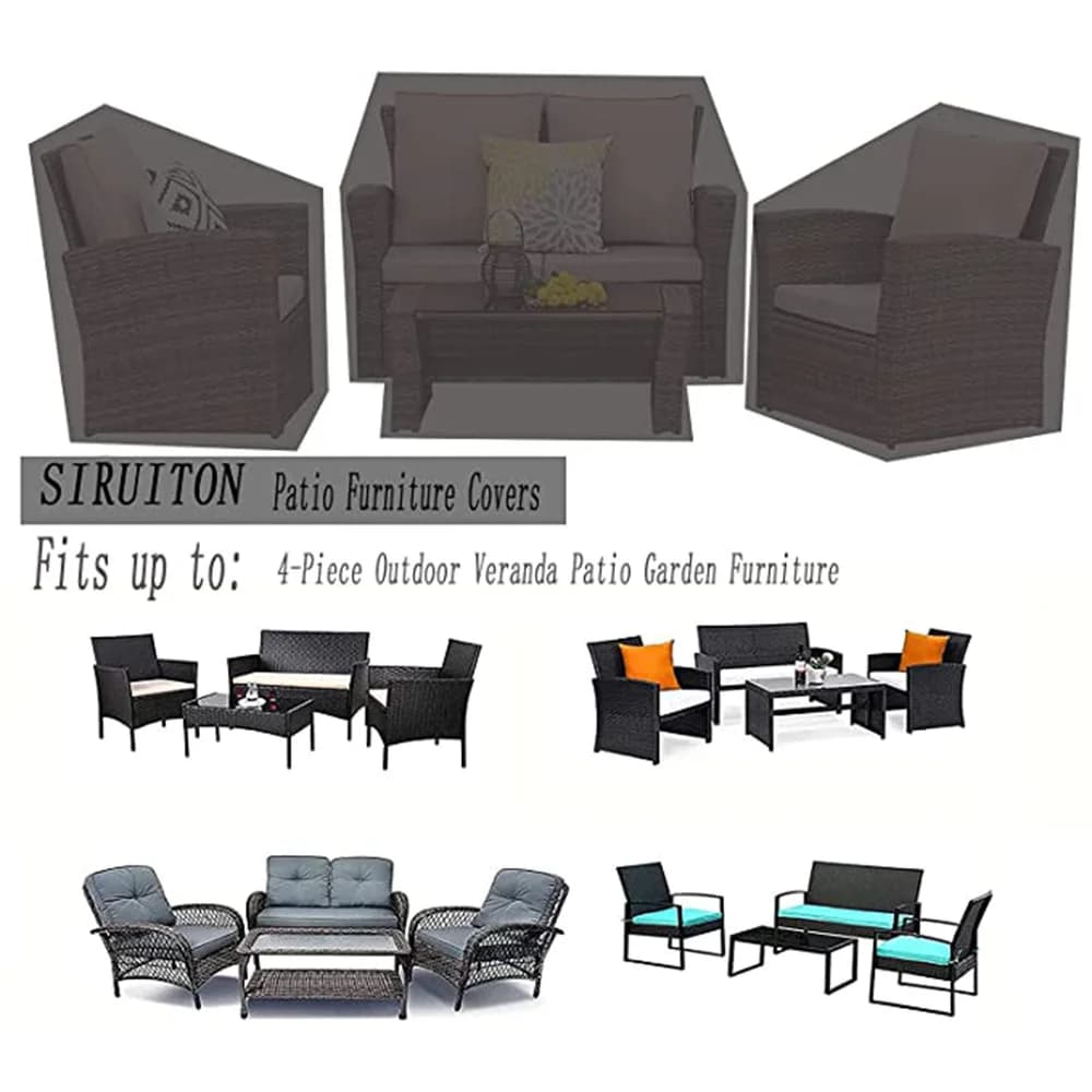 Different Size Waterproof Chair Cover Dust Cover for Rattan Table Furniture Cube Chair Garden Sofa Protective Cover for Patio