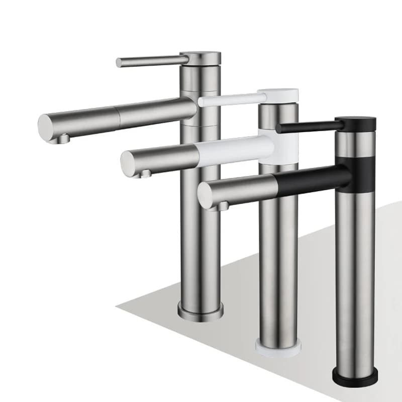 360 rubinetto per lavabo rotante per bagno miscelatore per lavabo freddo e caldo spazzolato rubinetti per lavabo da cucina in acciaio inossidabile 304 spazzolato