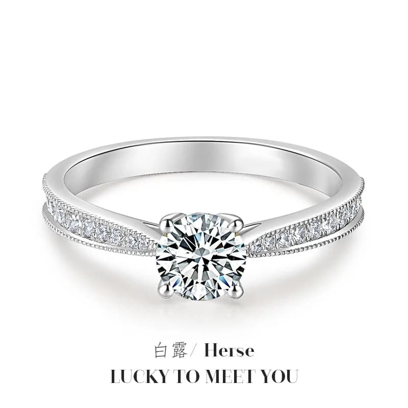 New 925 Sterling Silver Ring Micro-Inlaid Simulation Diamond Princess Ring Female Charm Jewelry Gift
