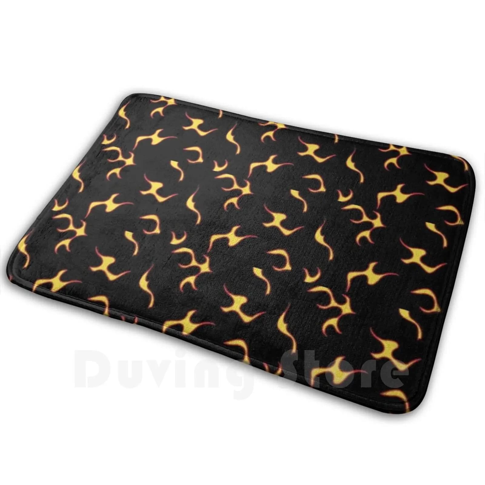 Tyler The Creator Nero e Giallo Cherry Flames Mat Tappeto Tappeto Tappetini antiscivolo Camera da letto Findyourthing