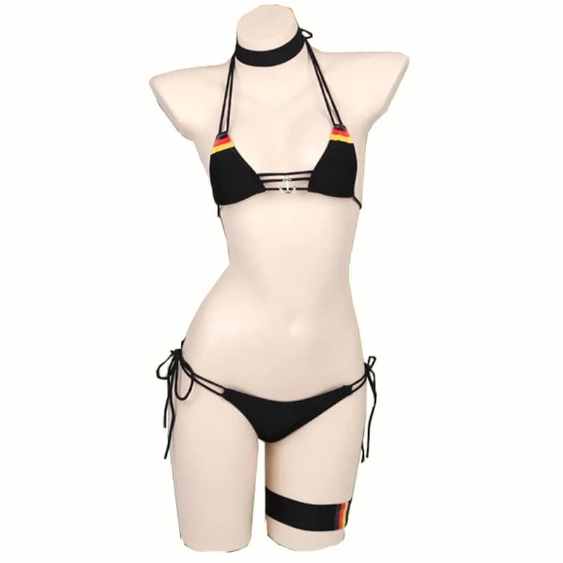 Cos Prinz Eugen Costume Cosplay Prinz Eugen Costume da bagno Costumi da bagno Gioco Cos Bikini nero 110