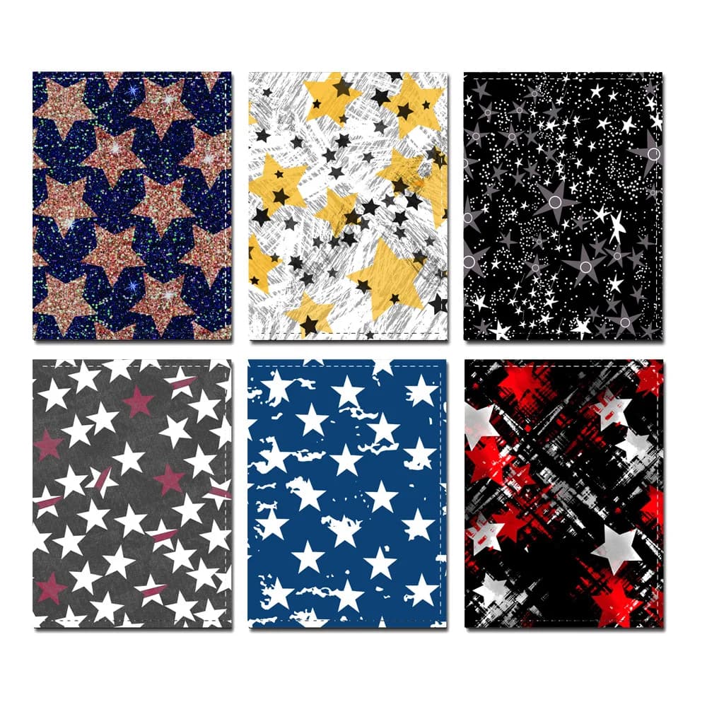 Nuova copertina per passaporto con motivo a stelle creative Porta carte di credito in pelle PU Portafoglio da viaggio ultrasottile Porta passaporto per biglietti di moda