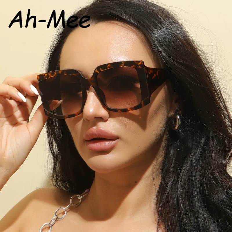 Women's classic oversize sunglasses New fashion black leopardated sunglasses Women's classic oversize UV400
