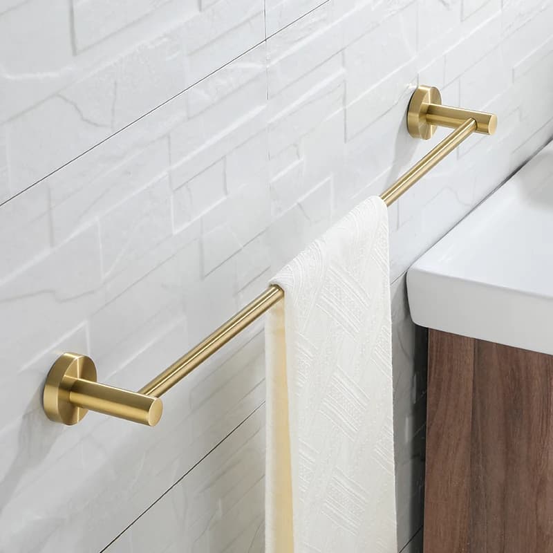 Portasciugamani in oro spazzolato Portasciugamani in acciaio inossidabile 304 per decorazioni per il bagno Accessorio per il bagno con montaggio a parete