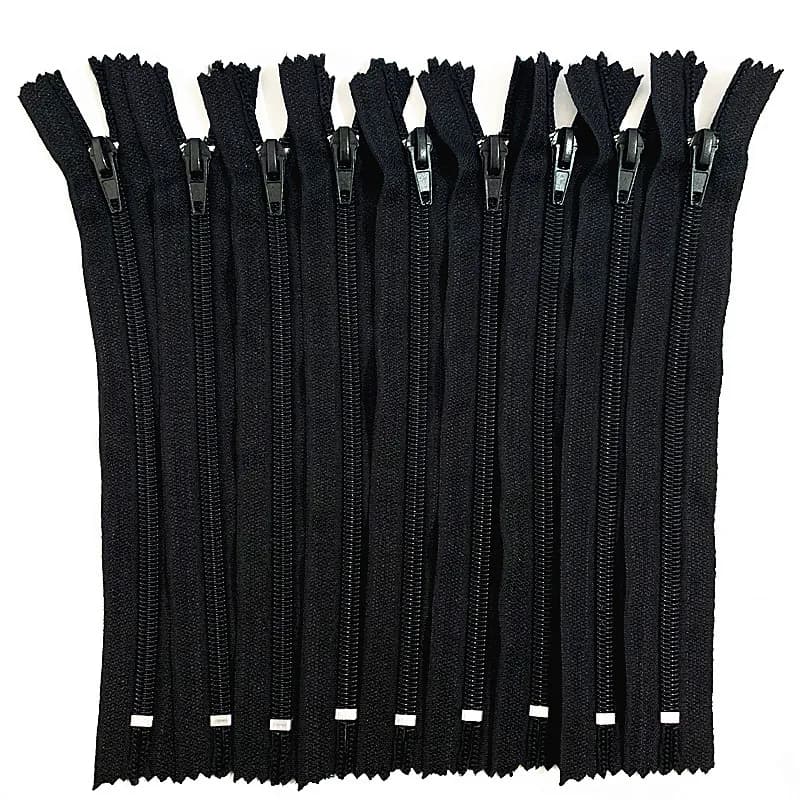 10 pezzi da 5 # Artigianato per fognature su misura con cerniera in nylon bianco e nero da 15-60 cm e FGDQRS