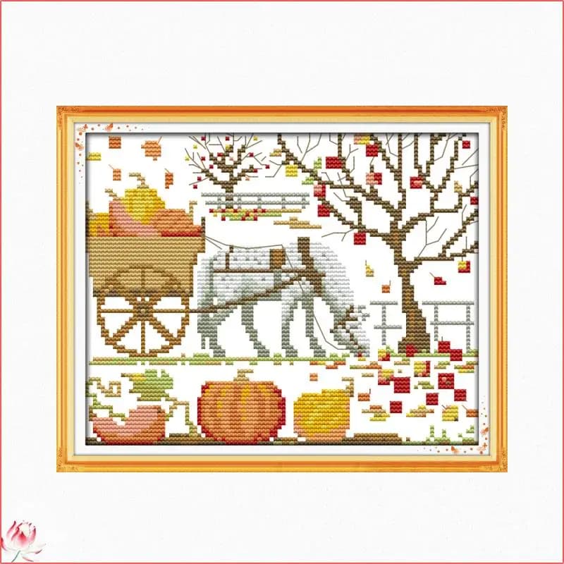 Joy Sunday Figura di zucca Kit punto croce Modello fai da te Ricamo cinese 11CT 14CT Kit cucito Decorazione della casa Regalo