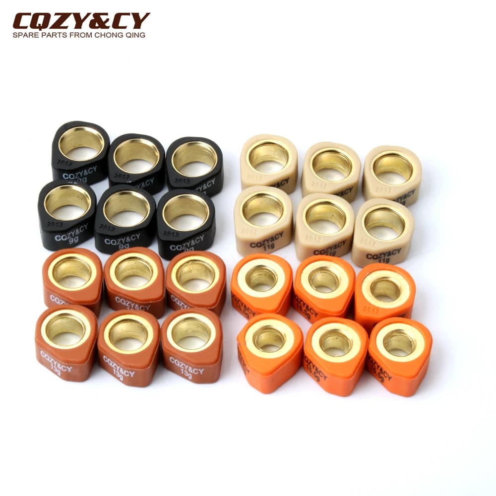 6-piece racing roller set / Variator weight 20x12mm 9g 13g 16g for MBK Doodo Flame RFX 125 Skyliner Thunder 125cc 150cc