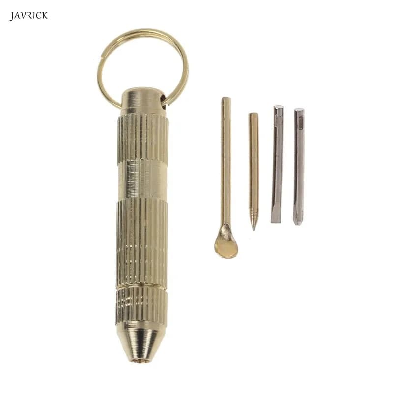 4 in1 Mini cacciaviti portatili apribottiglie Kit portachiavi detergente per orecchie