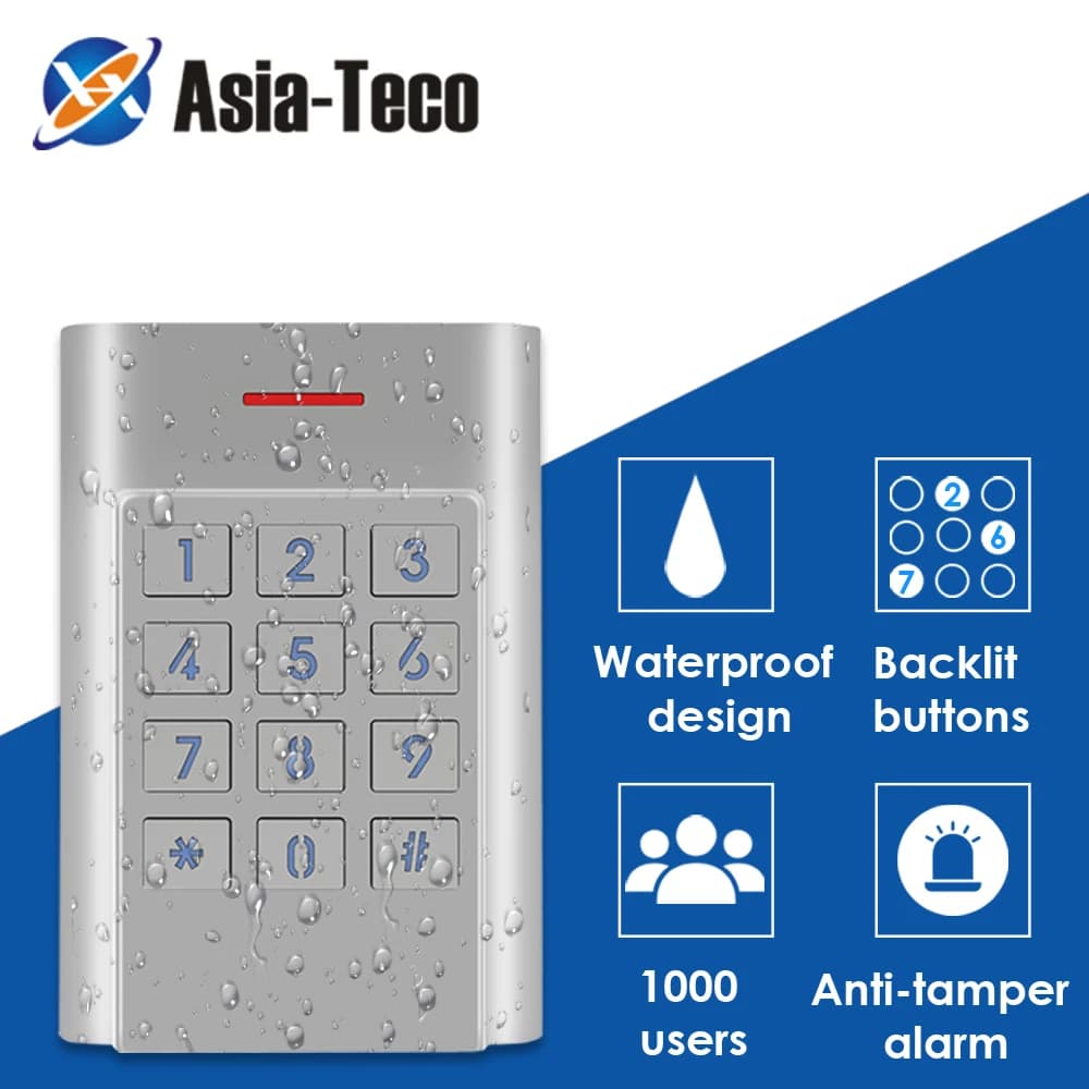 IP66 impermeabile autonomo controllo accessi tastiera custodia in lega di zinco sicurezza ingresso porta lettore sistema di controllo accessi 1000 utente K5