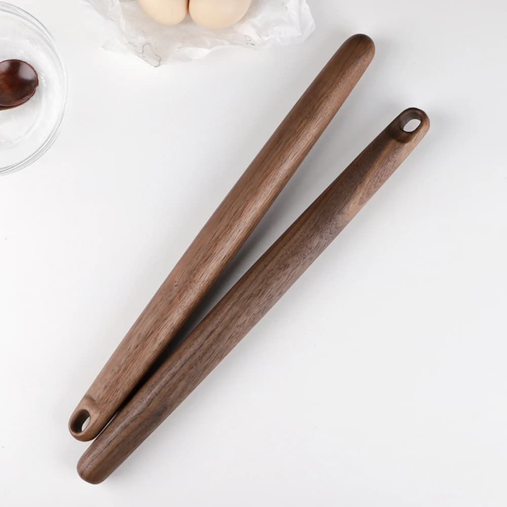 Mattarello portatile in noce naturale per impasto Rullo in legno Rotolo per pasticceria Accessori da cucina Strumenti per pizza per torte