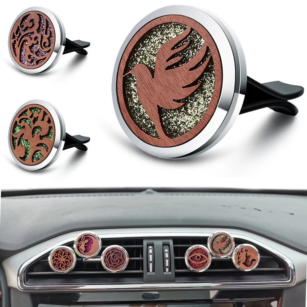 2024 diffusore di olio essenziale per auto Retro legname Peace Dove Style deodorante per auto duraturo profumo aromatico medaglione ciondolo gioielli