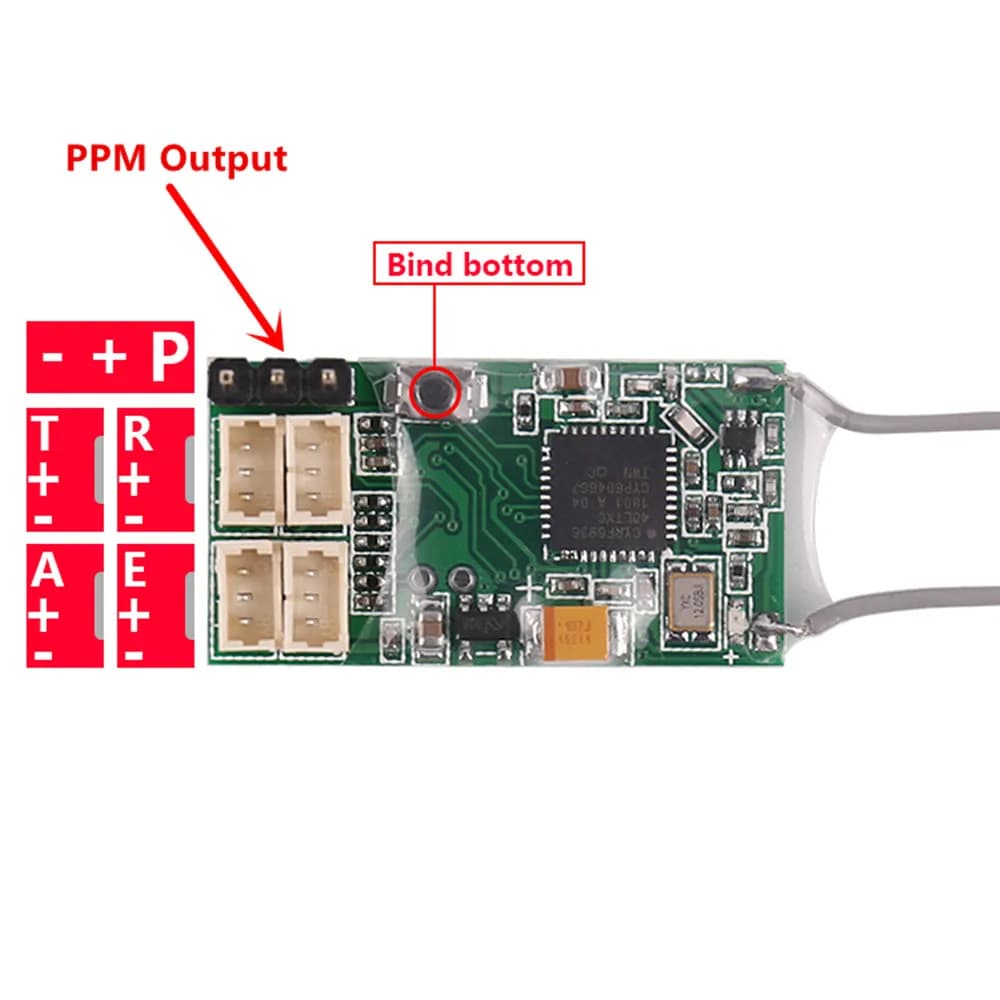 DSM2 DSMX RX PPM uscita 2.4G ricevitore per JR spektr DX6i DX18 DX8 DX9 trasmettitore privo 10 JST410 CM410X recettore 4CH accettatore