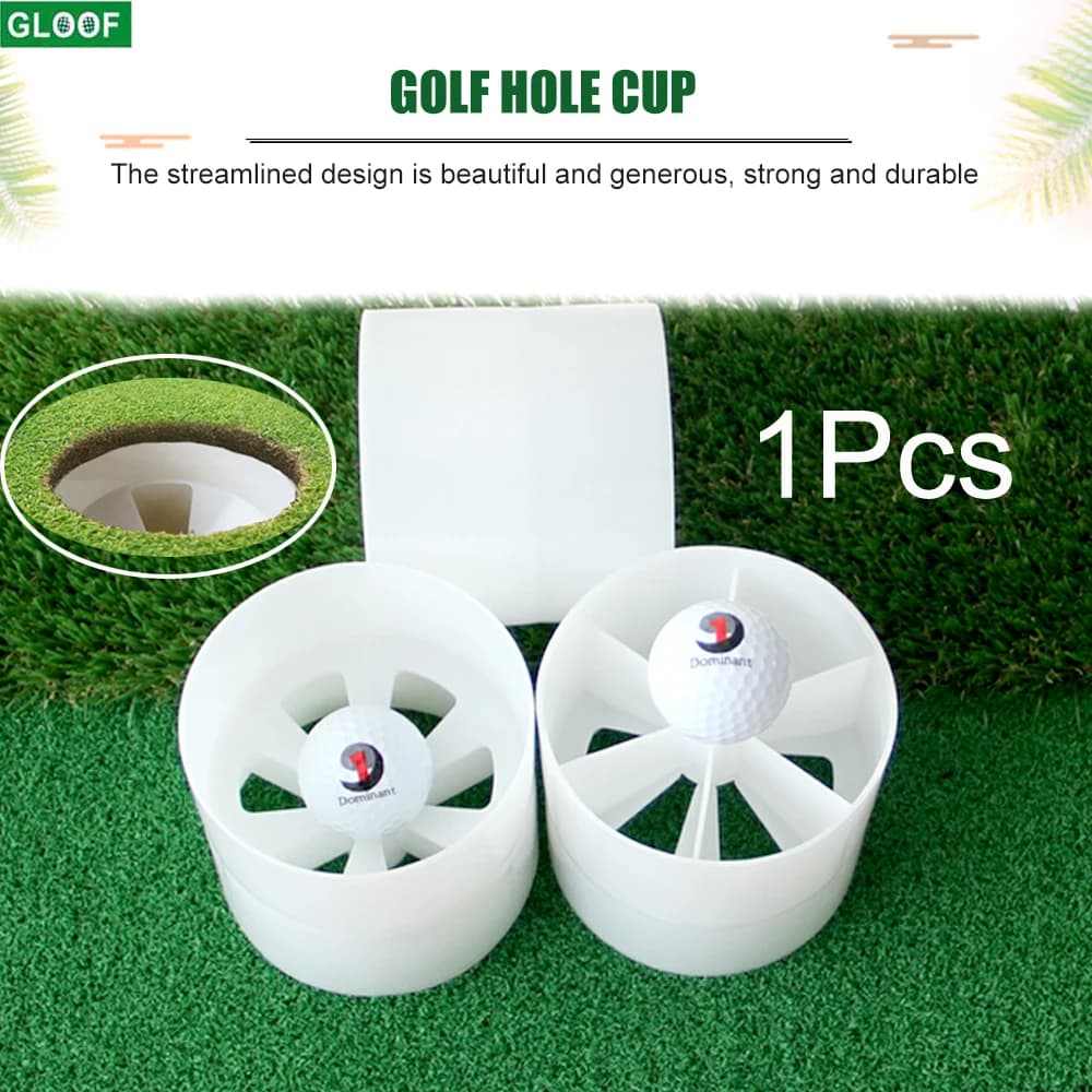 Foro per tazza da Golf da 1 pezzo per mettere il cortile verde, presa per palla da esterno in plastica bianca per interni