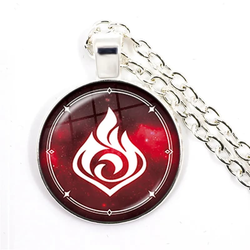 Anime God Genshin Impact Eye Collana con ciondolo Disco Rotondo Occhio di Dio Collana a catena Cupola di vetro per donna Uomo Gioielli regalo