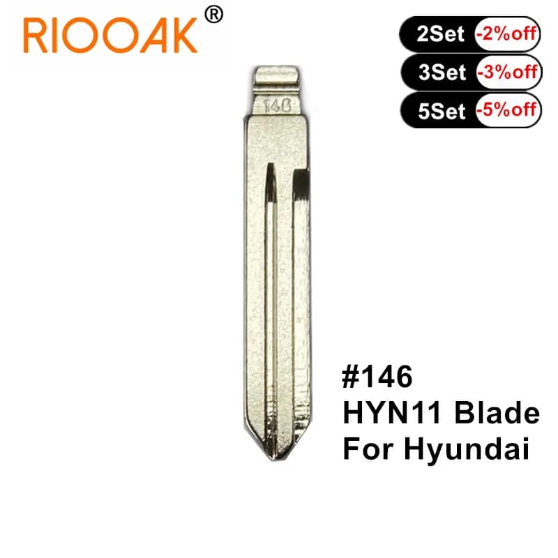 Lama per chiave remota KD VVDI da 10 pezzi # 146 HYN11 Lama chiave per Hyundai MISTRA Auto telecomando in metallo vuoto non tagliato Flip Car Key Blade