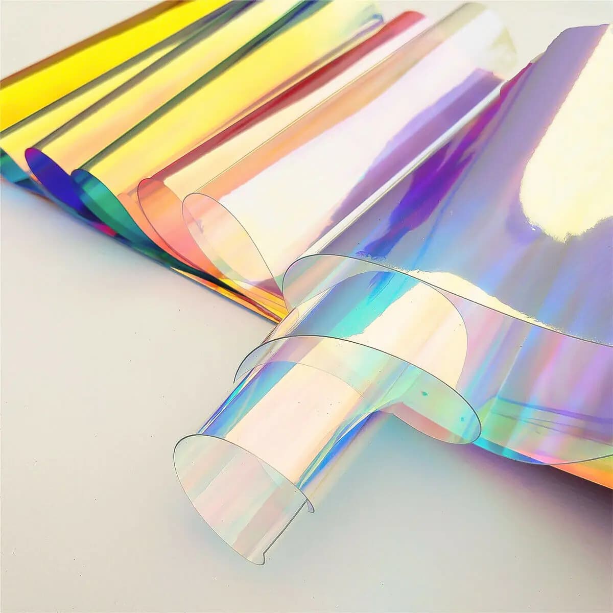 20*30/95 cm Tessuto PVC Trasparente Iridescente Laser Olografico Arcobaleno Lucido Vinile FAI DA TE Arco Orecchino Fare Borsa Artigianale Foglio/Rotolo