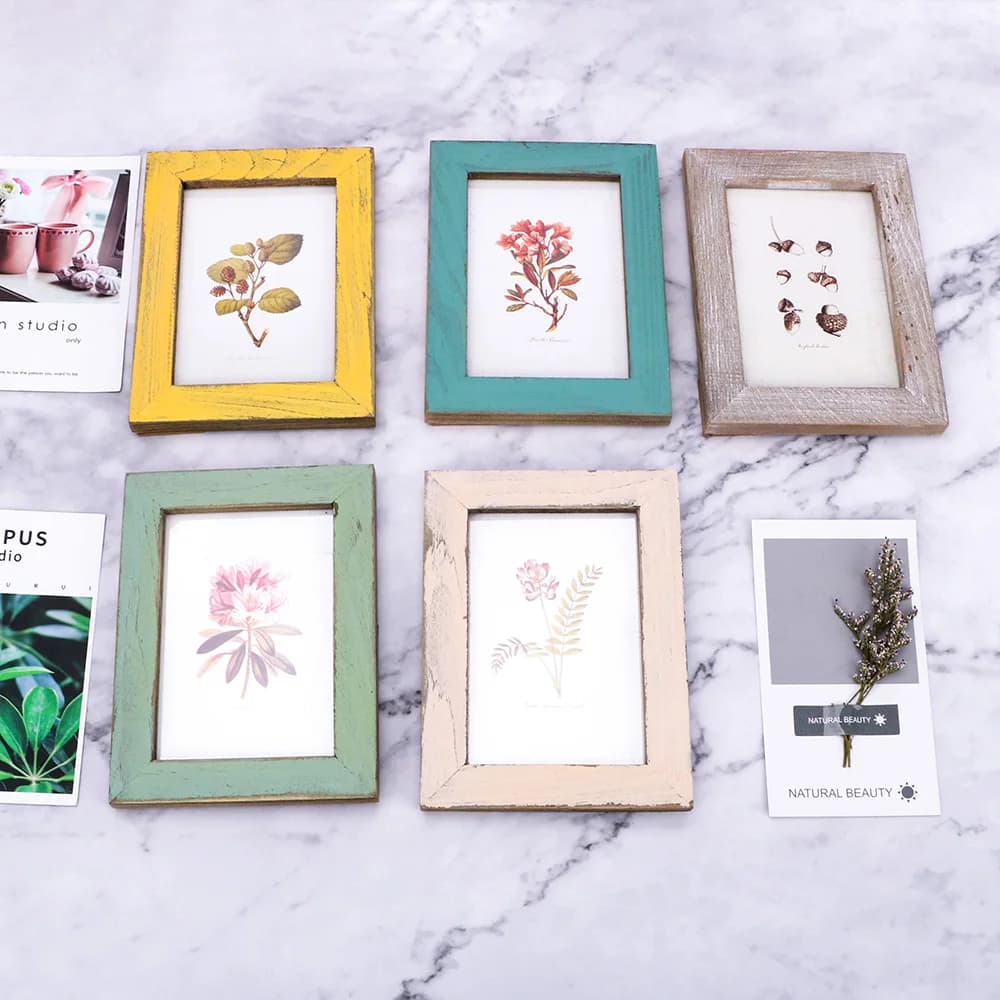 5 colori regalo creativo decorazioni per la casa in legno matrimonio coppia immagini cornici cornice per foto Vintage