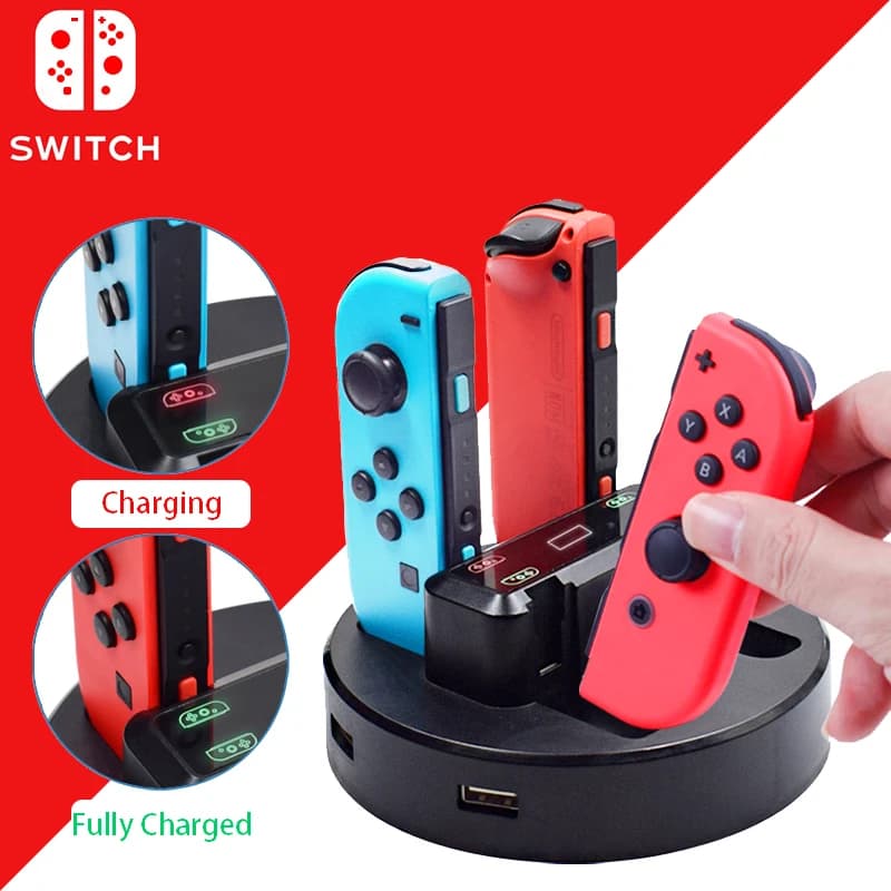 Accessori portatili per caricabatterie controller Nintendo Switch Docking Switch Joycon Station Adattatore CA Supporto 4 ricarica Joy-con