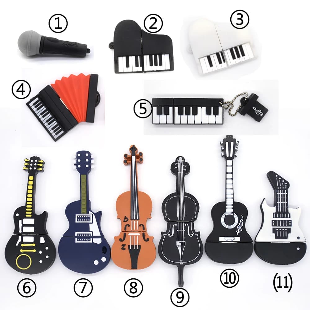 Strumenti musicali modello Pen Drive USB Flash Drive microfono/pianoforte/chitarra Pendrive 4g 8g 16g 32g 64G Flash Memory Stick U Disk